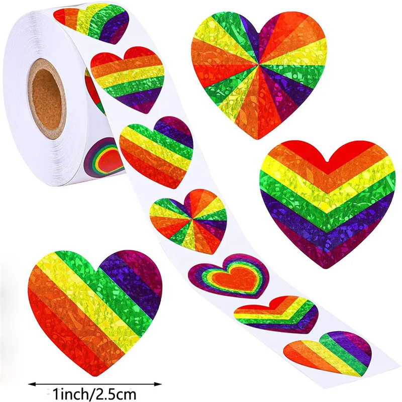 

500Pcs/Roll 1Inch Thank You Love Stickers for Wedding Valentine's Day Gift Self Adhesive Heart Decoration Label Stickers
