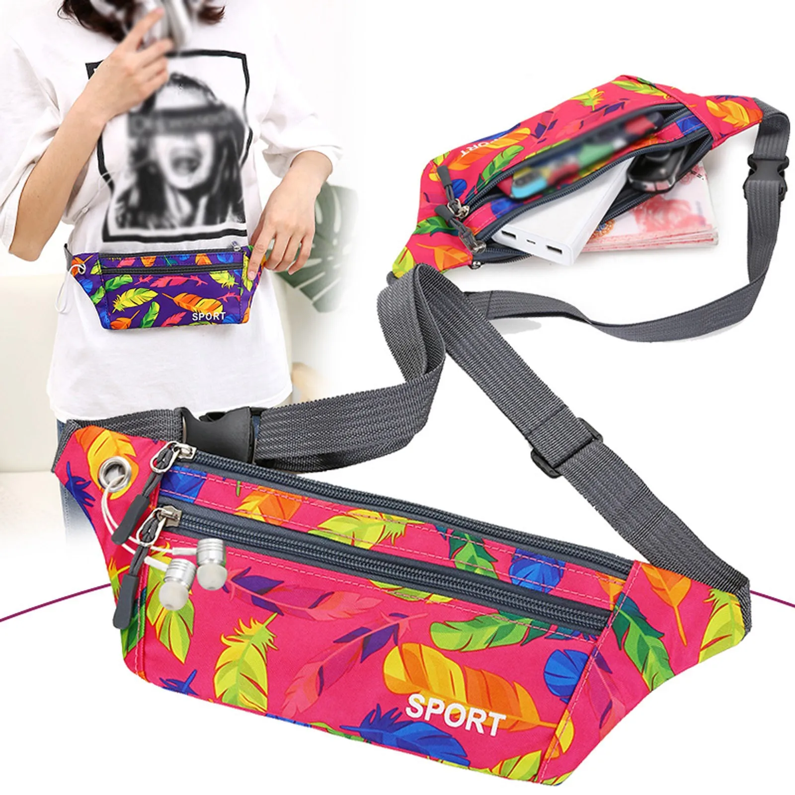 

Sports Waist Bag Outdoor Body Riding Bag Colorful Men's And Women's Wallet Waterproof Sports Belt Gym Bag Phone Case Portable