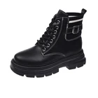 Ботинки мартинсы женские в британском стиле на осень и зиму, новинка 2021, ботинки в Корейском стиле, модные стильные ботинки из натурального хлопка