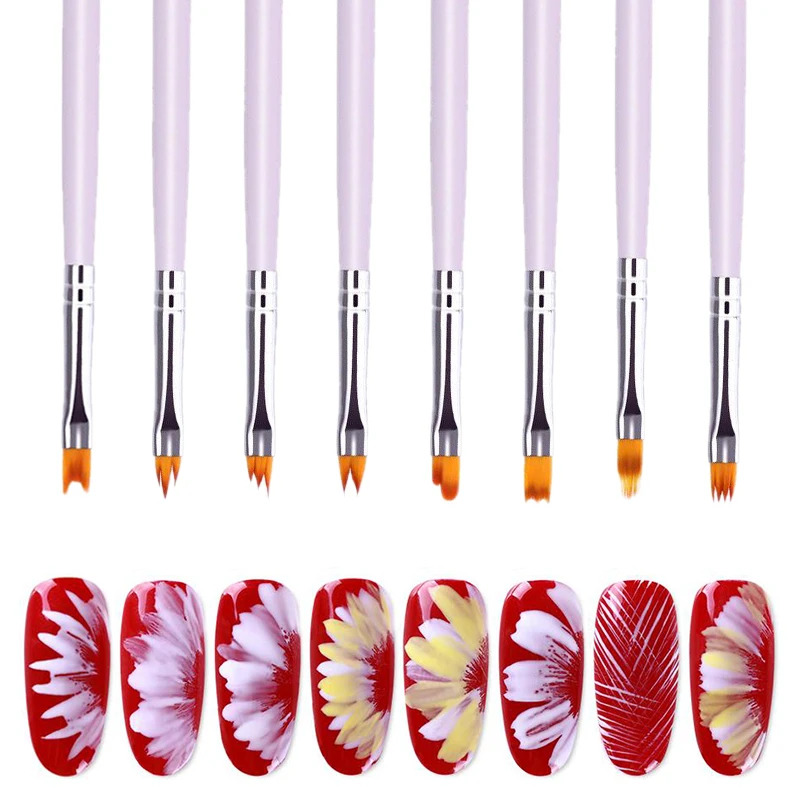 1 шт. кисти для ногтей с градиентом акриловые УФ-геля ручка рисования цветов