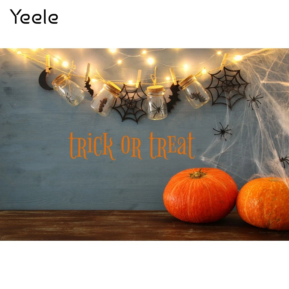 

Yeele Хэллоуин фотографии Фоны светильник тыквы дрейфующие бутылки паук фотографические украшения фоны для фотостудии