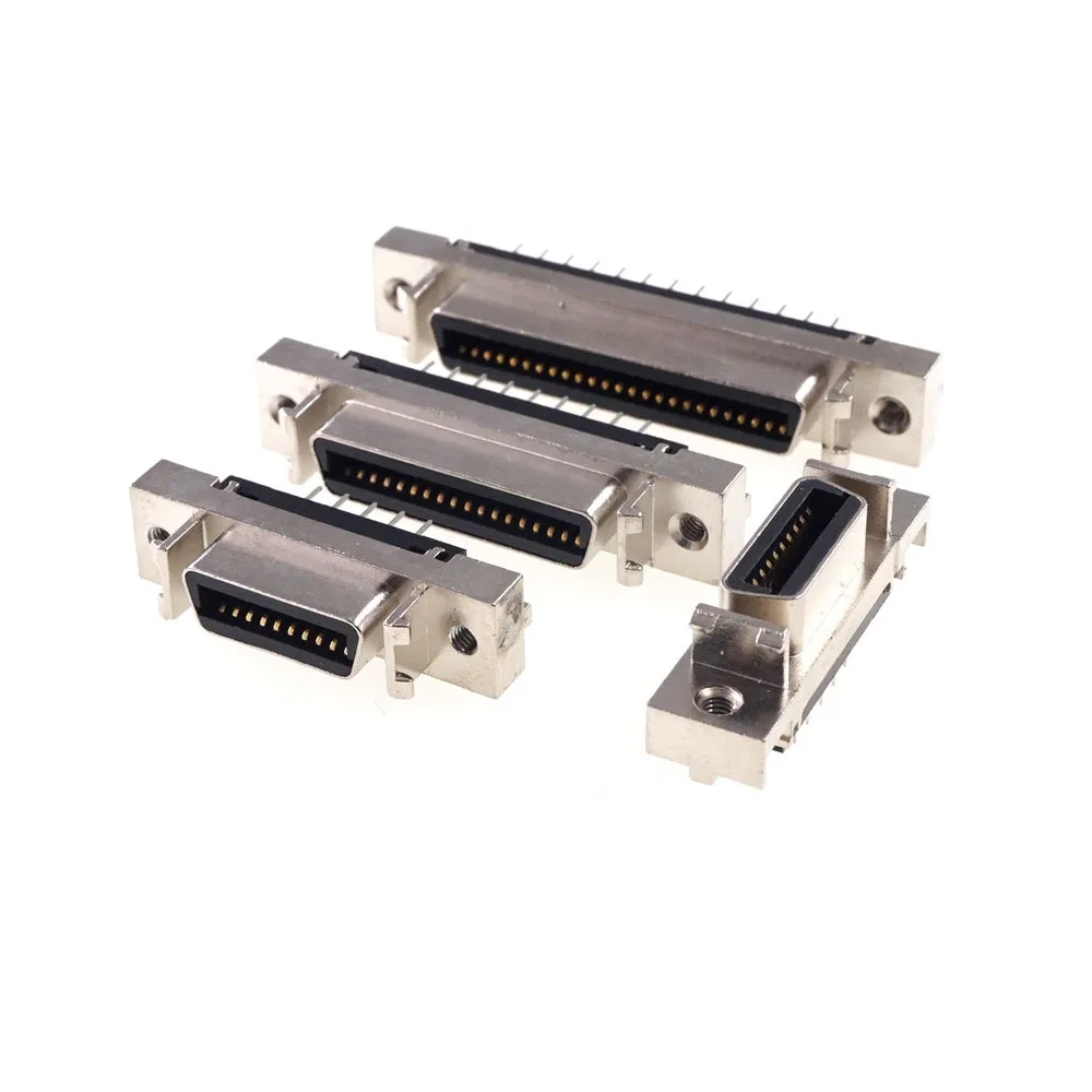 5 Pcs Female MDR Servo Driver SCSI Connector HPCN Slot Type 14 20 26 36 50 Position Socket 180 Degree Vertical Through Holes PCB |