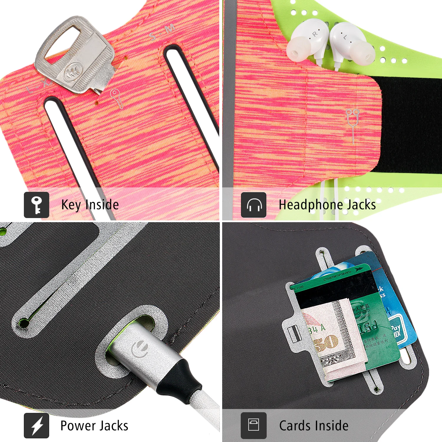 Sport Armband Case for Smartphone Fashion Holder Fitness Cell Phone Handbags Sling Running Gym Arm Band Belt