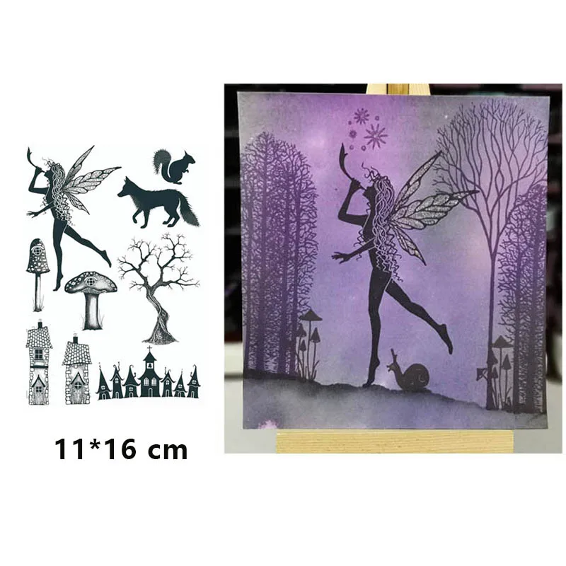 

Fairy Animals Clear Stamps for DIY Scrapbooking Crafts Stencil Card Making Photo Album Sheet New Rubber Stamp Decoration