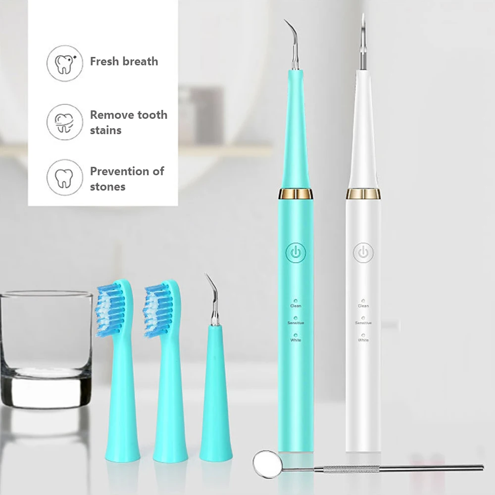 Portable Electric Sonic Dental Scaler Tooth Calculus Remover Stains Tartar Tool Dentist Profesional Health Hygiene | Красота и
