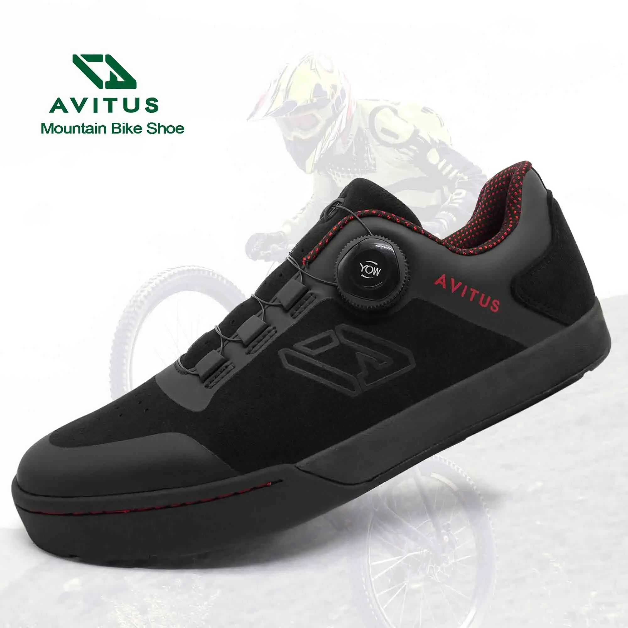 Фото Мужские кроссовки для горного велосипеда AVITUS Zapatillas SPD с 2 болтами, резиновая подошва, боа для пауков, педаль для скоростного спуска, эндуро, г... №2