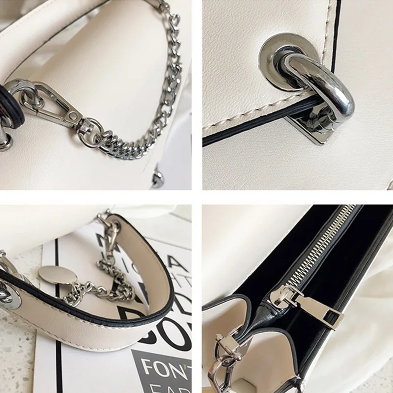 

Girl Small Square Bag 2020 Summer New Chains Handbag Women Casual Wild Shoulder Bag Lock Tide Bag Diagonal Female Bag Black