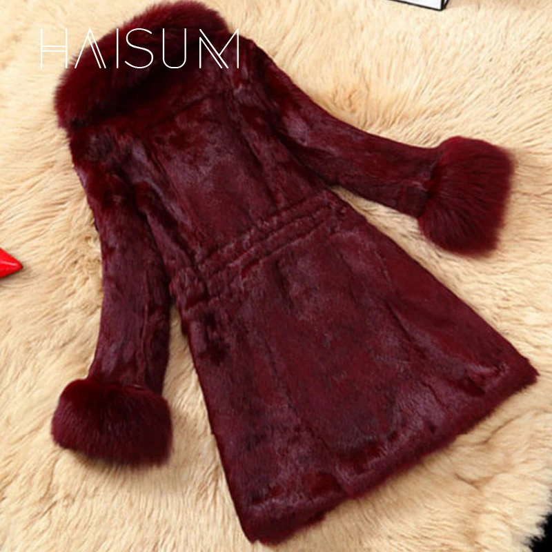 Женское пальто из искусственного меха теплое зимнее длинное лисьего 3 цветов с