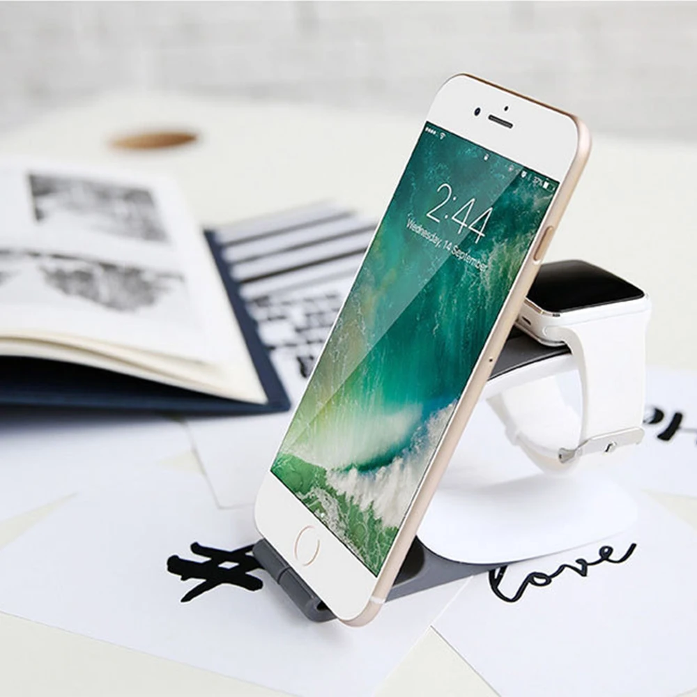 

2 in 1 Multi Charging Dock Stand Docking Station Charger Holder for Apple Watch for iPhone Mobile Phone Tablet Support