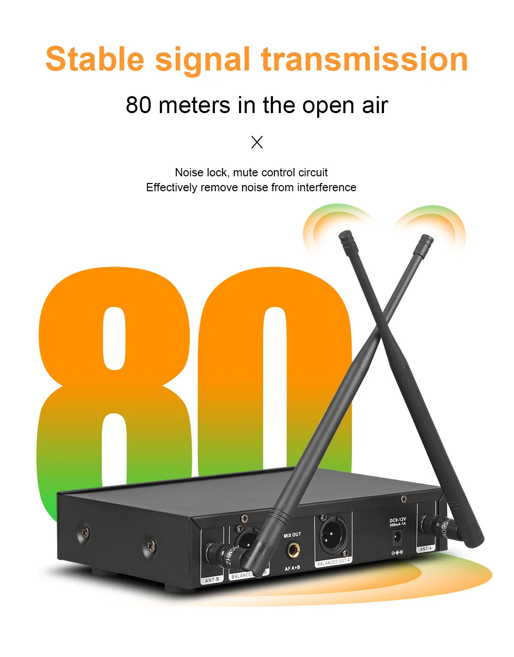 Беспроводной микрофон Φ X320FM профессиональный для караоке с регулировкой частоты