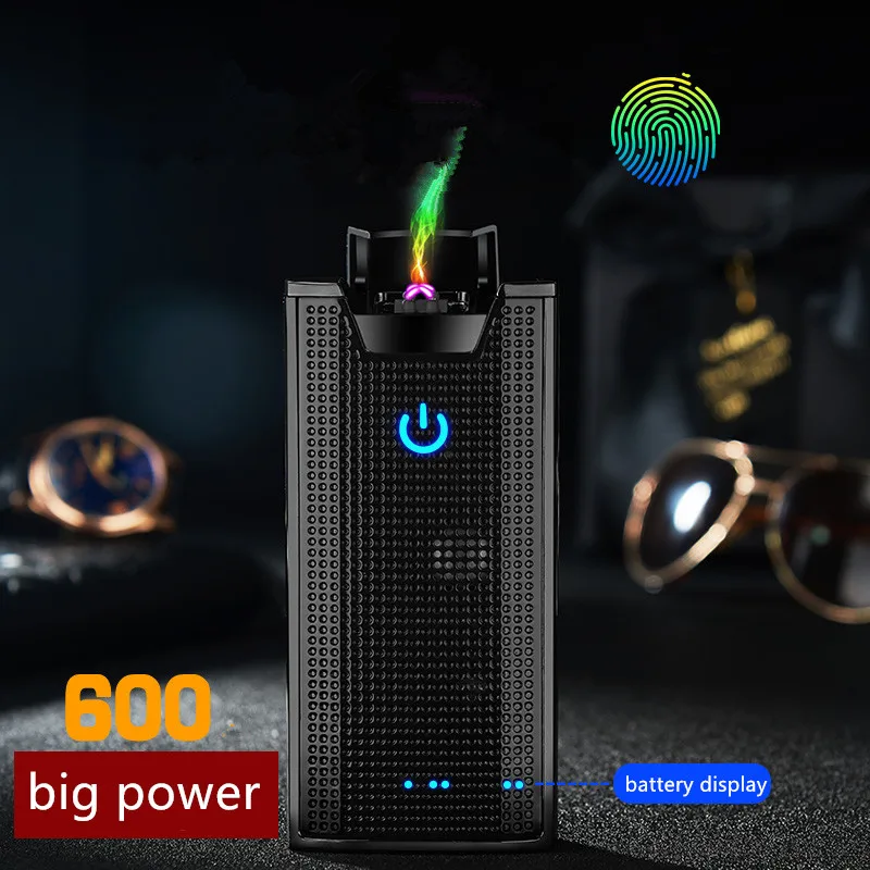 Плазменная Зажигалка 4 в одном bluetooth динамик умный дисплей банк питания зажигалки Подарки другу