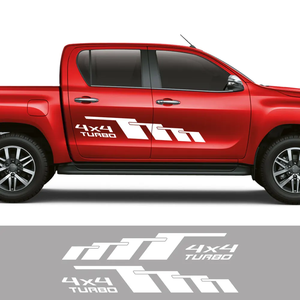 

Vinyl Decor Pickup Door Side Stripes Sticker for Toyota Hilux Vigo Revo Truck Graphics Covers Auto Decals Car Tuning Accessories