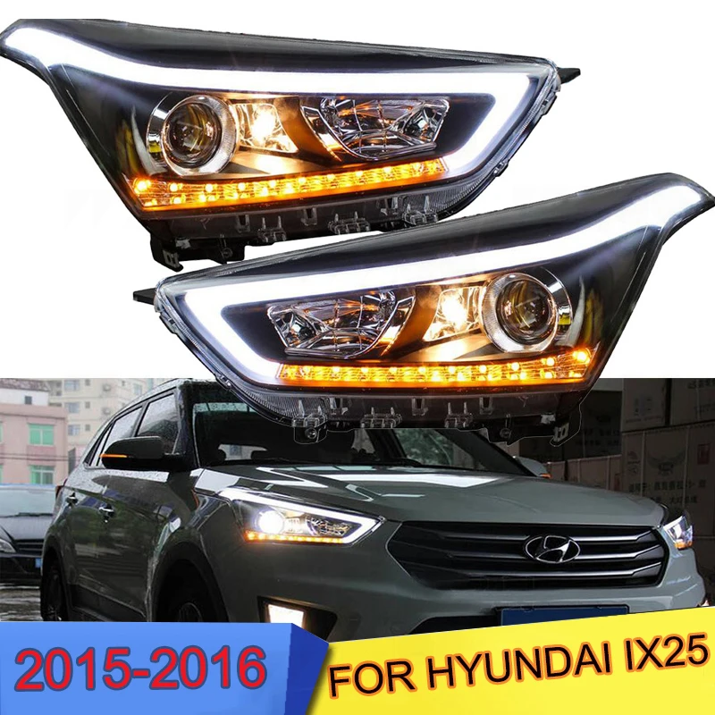 Автомобильный бампер фары для Hyundai IX25 Creta головной светильник 14 18y авто аксессуары