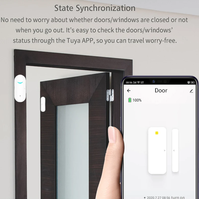Умные детекторы открывания/закрытия дверей Tuya умное приложение Smart Life датчик