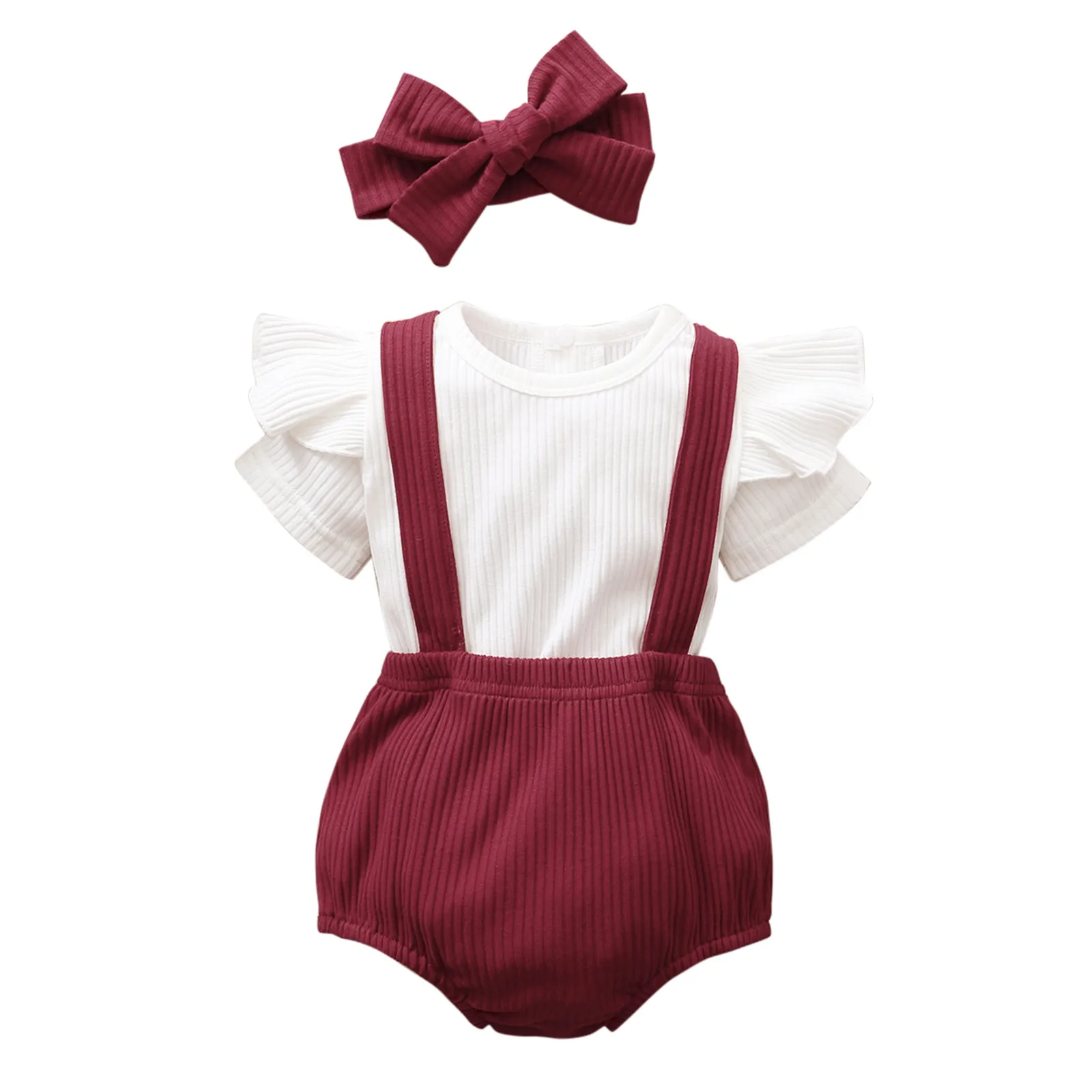 Одежда для малышей летние комплекты девочек короткий рукав отделка рюшами Топы +