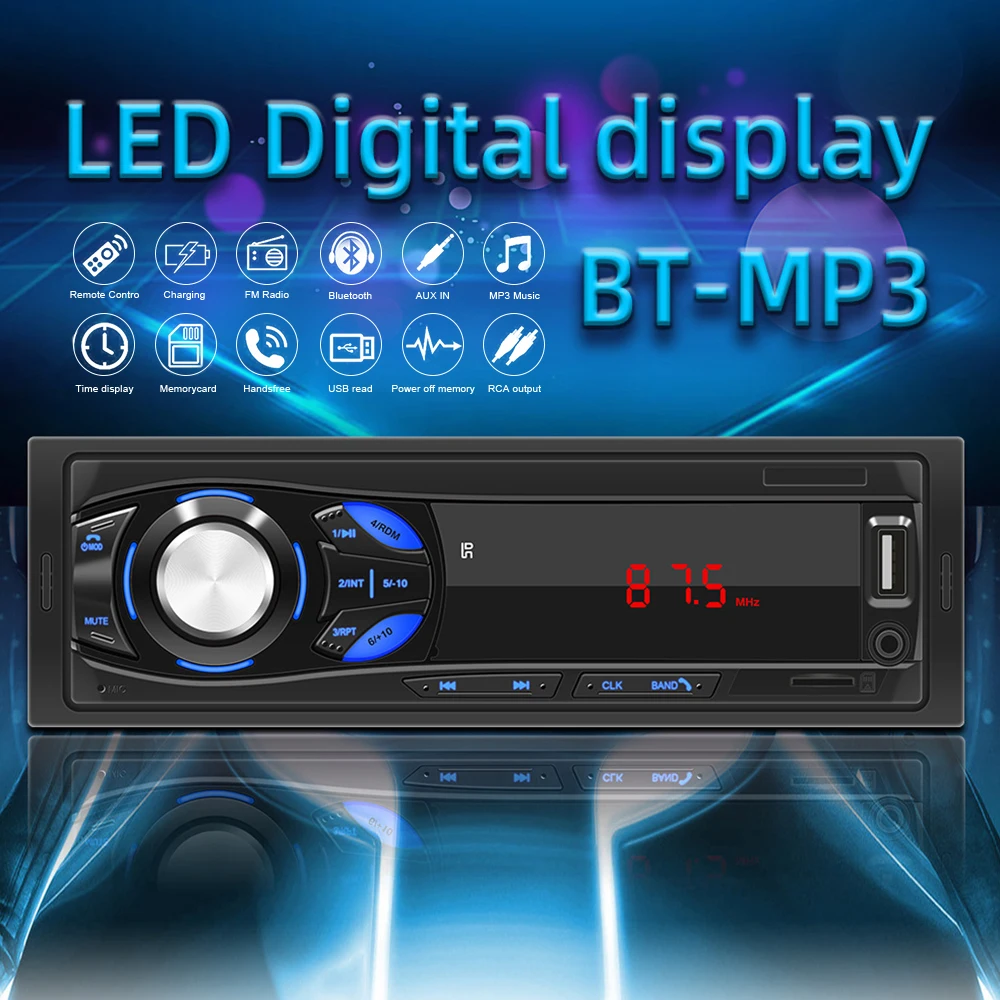 Автомагнитола Автомобильный MP3-плеер 1din с дистанционным управлением EQ звуковый