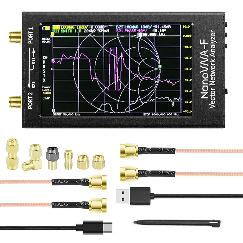 

Векторный анализатор сети NanoVNA-F 10 кГц-1,5 ГГц, анализатор HF, VHF, UHF, антенны с ЖК-экраном 4,3 дюйма