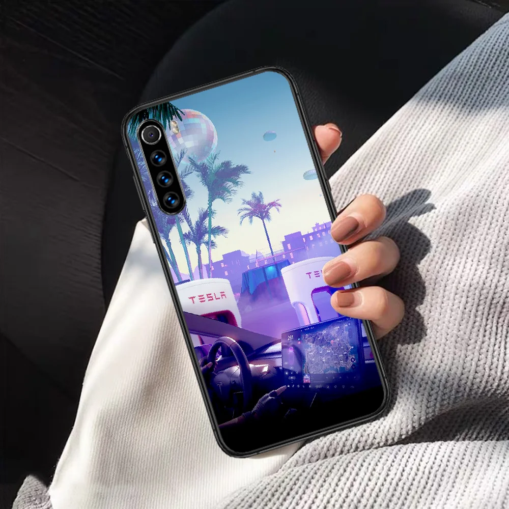 

Tesla Car Logo Phone Case Cover Hull For XIAOMI Redmi 7 7a 8 8a 9 9a NOTE 6 7 8 8t 9 9s Pro Max 4X Black Coque Trend Funda Soft