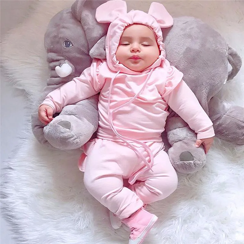 Комплект одежды для новорожденных кофта с длинным рукавом и оборками штаны