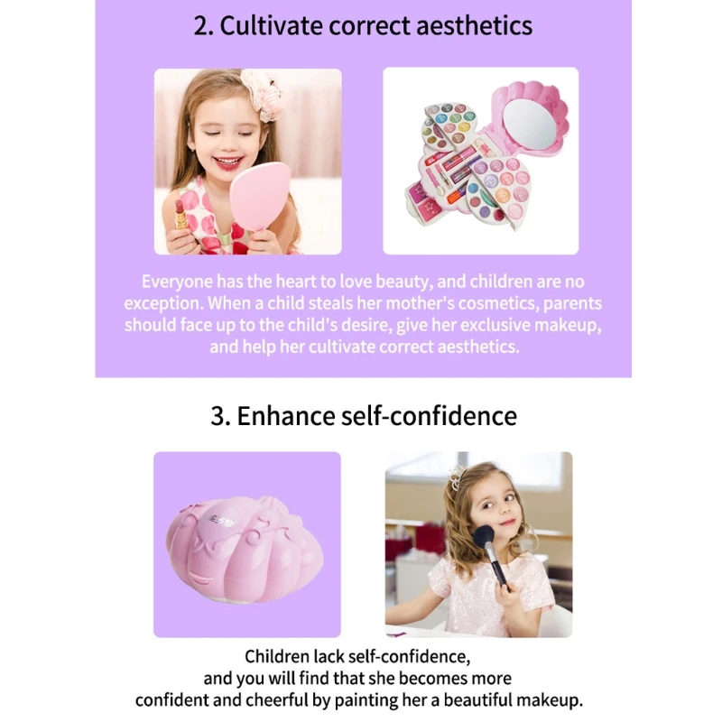 

Kids Makeup Non-toxic Toy Set Pretend Play Eco-friendly Cosmetic Make up Gifts