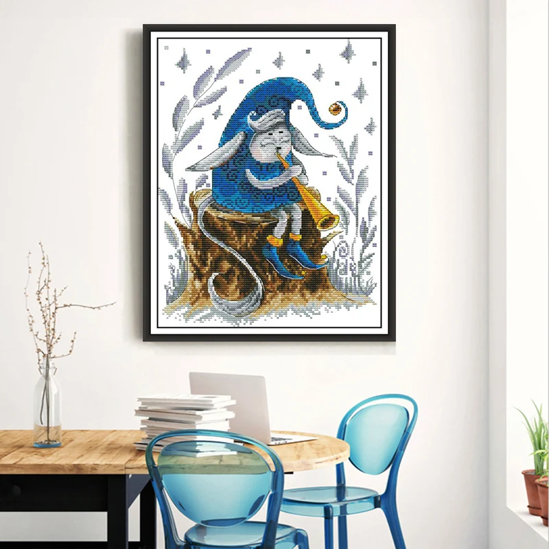 Милые Мультяшные узоры для вышивки крестиком с изображением эльфа маленький