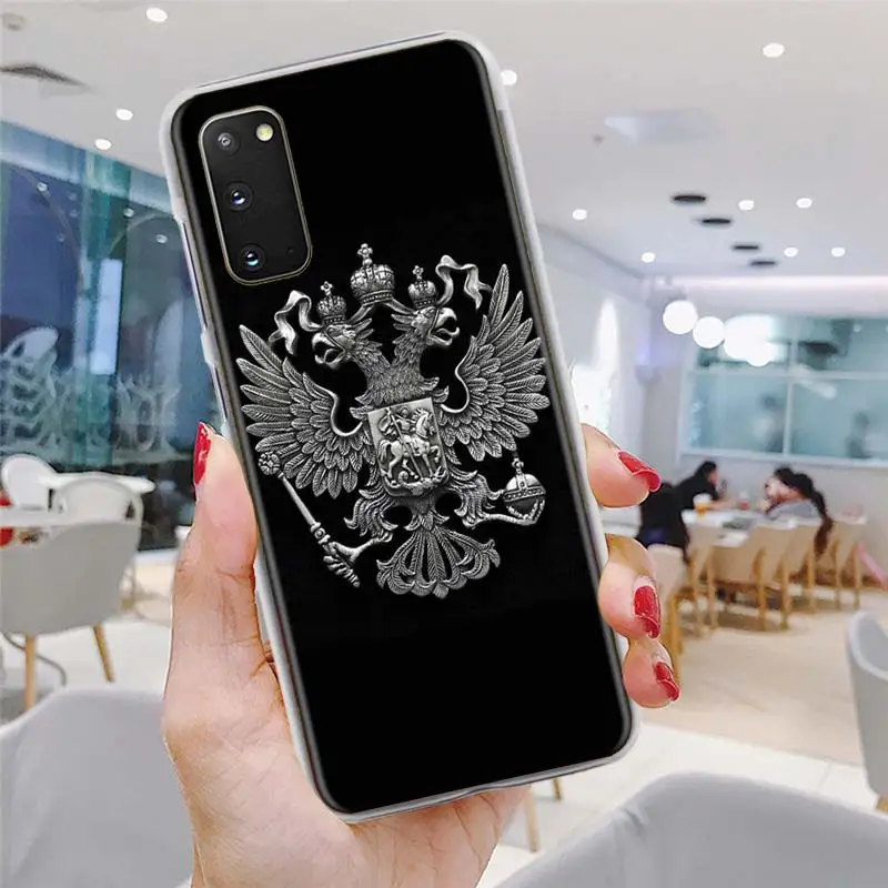 

Russia Flag national emblem Phone Case 6.5" for Samsung Galaxy S20 FE S10 Plus S21 Ultra S10e S8 S9 Hard PC Cover Bumper Funda