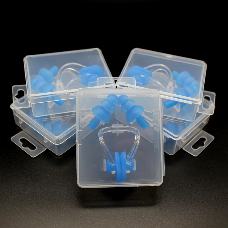 5 комплектов затычек для ушей и зажимов носа аксессуары плавания силиконовые