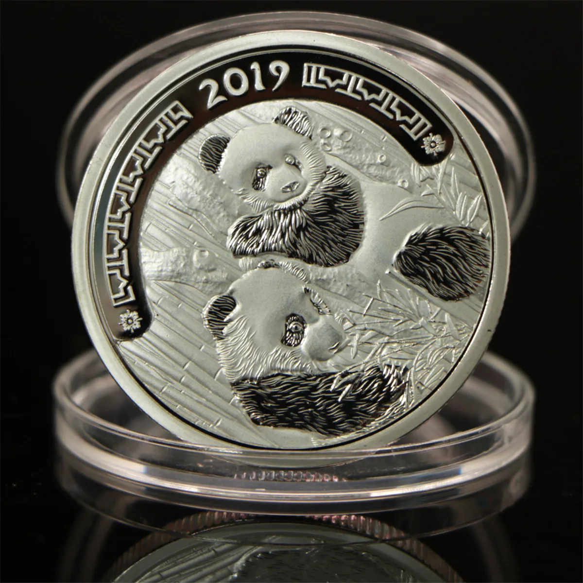 2019 Китайская панда Посеребренная монета милый анималистический сувенир монеты