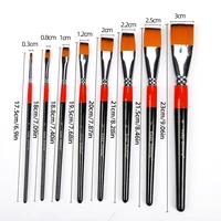 8 pcs nylon hair flat peak oil painting brushes acrylic diy watercolor pen for artists painters beginners