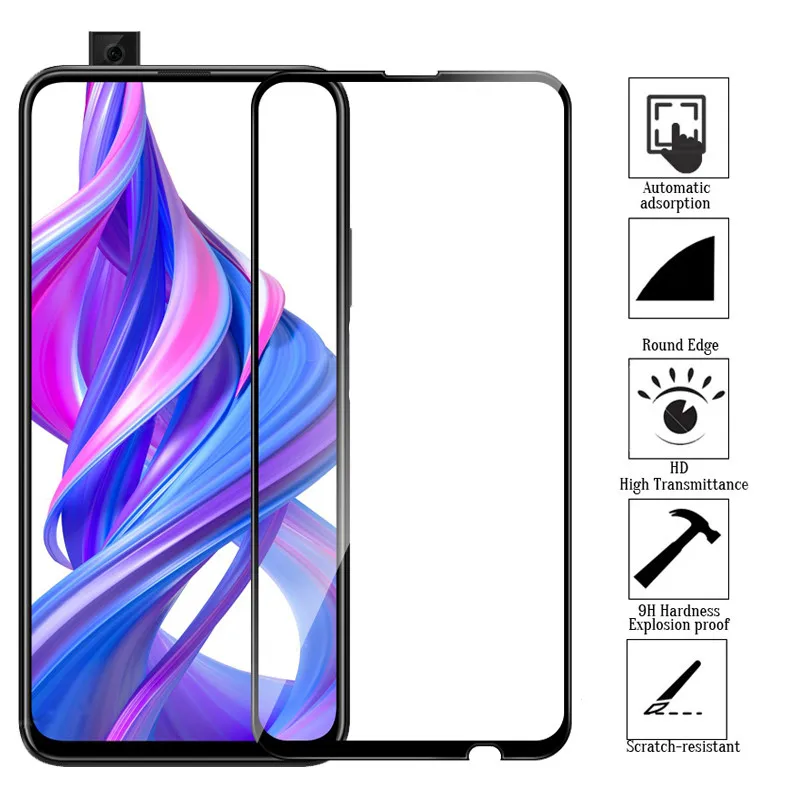 Закаленное стекло для Huawei Honor 9X 2 шт. полное покрытие ультратонкая Защита экрана
