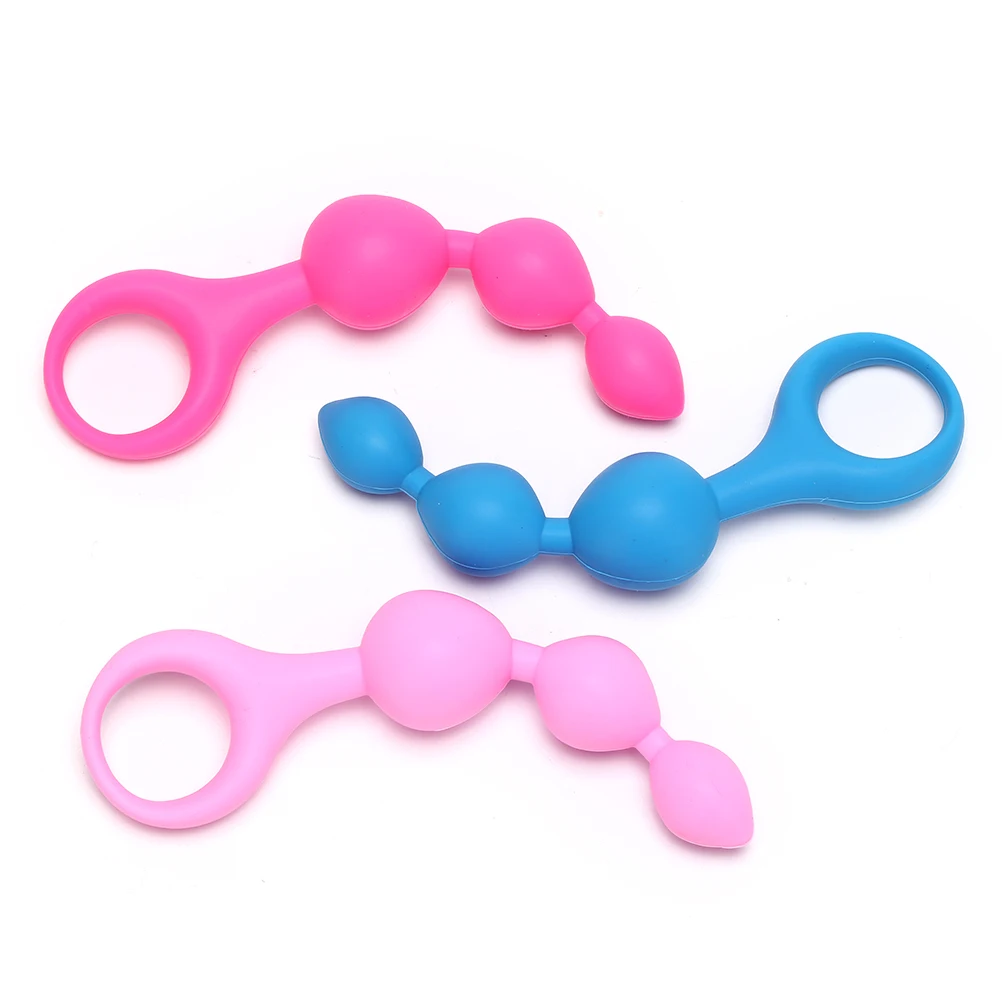 Анальная пробка длинная мягкая резиновая бусины для оргазма влагалище клитор