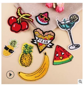 Компьютеризированный значок для вышивки бутика сделай сам фрукты и еда нашивка