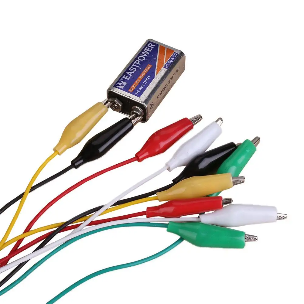 

10pcs Double-Ended Test Lead Alligator Clamps Crocodile Clip Jumper Wire Cable M