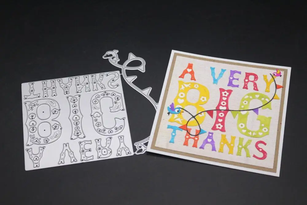 Спасибо вам большое металлический Трафаретный вырубной штамп кроя поделочная