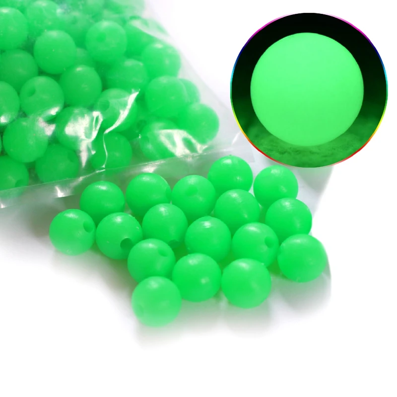

200 Pcs Hard Glowing Fishing Beads Floats Round Stopper Luminous Beads Fishing Accessories Bulk Float For Night Fishing