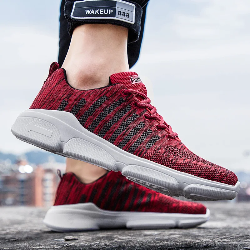 

Fashion Sneakers Lightweight Men Casual Mesh Shoes Breathable Male Footwear Lace Up Walking Shoe