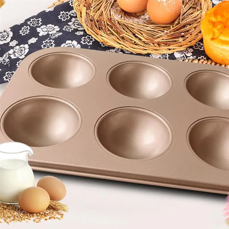 

Carbon Steel Donut Pan 6-Cavity DIY Semicircle Design Doughnut Baking Pan Sheet Tray Bagel Mold Cake For DIY Cocina Baking Tools