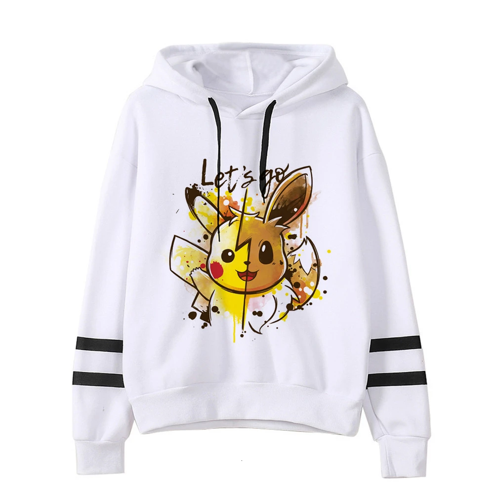2618 Pokemon Detectiv куртка Пикачу с капюшоном Женская забавная Pika Kawaii толстовка женская одежда женские Пуловеры мультфильм японский корейский для мужчин - Цвет: 2618