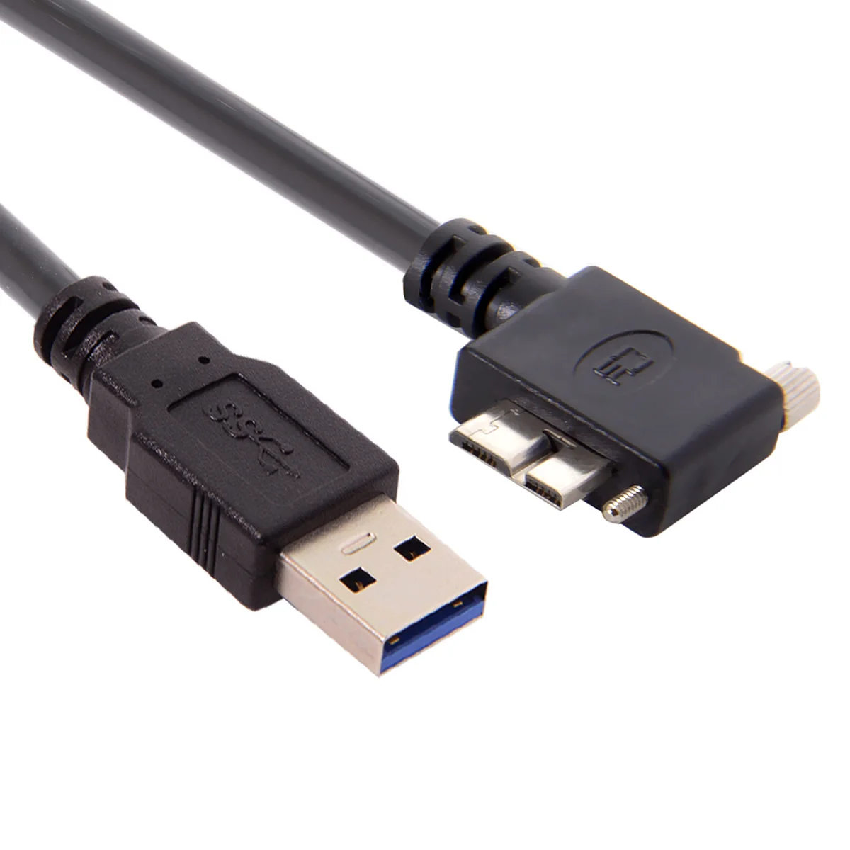 

CY USB 3.0 A Male to Micro B Left Angled 90 Degree Cable With Locking Screws for Nikon D800 D800E D810 15ft 5m