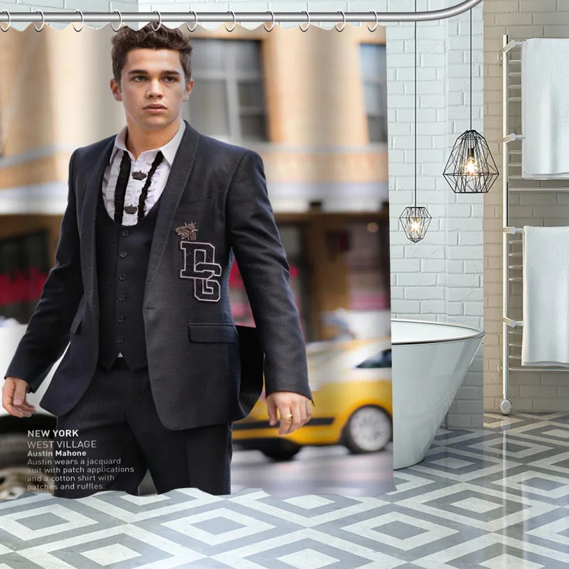 

Austin Mahone Shower Curtains Waterproof Fabric Cloth Bathroom Decoration Supply Washable Bath Room Curtain douche with 12 Hooks