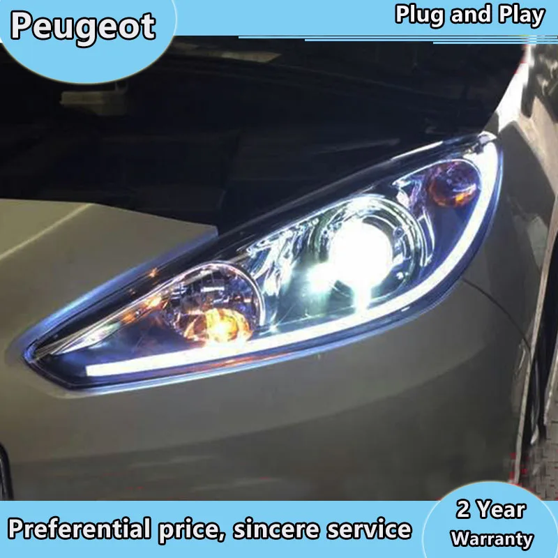 Светодиодный головной светильник для Peugeot 308 2010 2014 светодиодный s фара ангельский