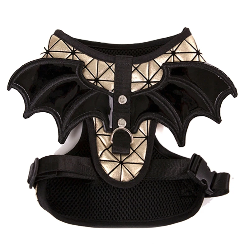Шлейка для собак с золотым Драконом ошейник крыльями дьявола костюмы маленьких