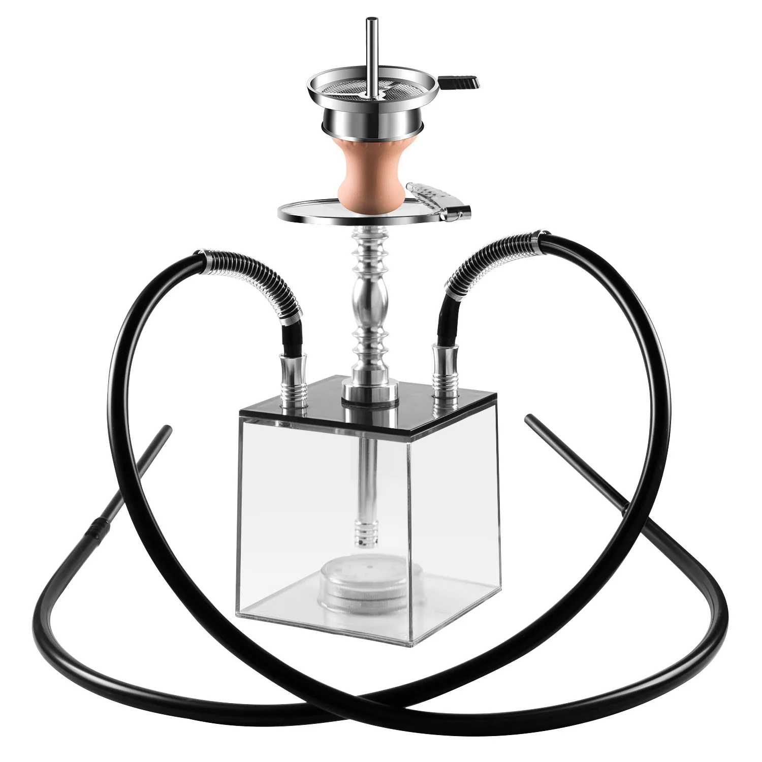 

Doble manguera acrilico наргиле, кальян luz светодиодный pipa Shisa Narguile Complete Cachimba fumar accesorios Nargile Sisha