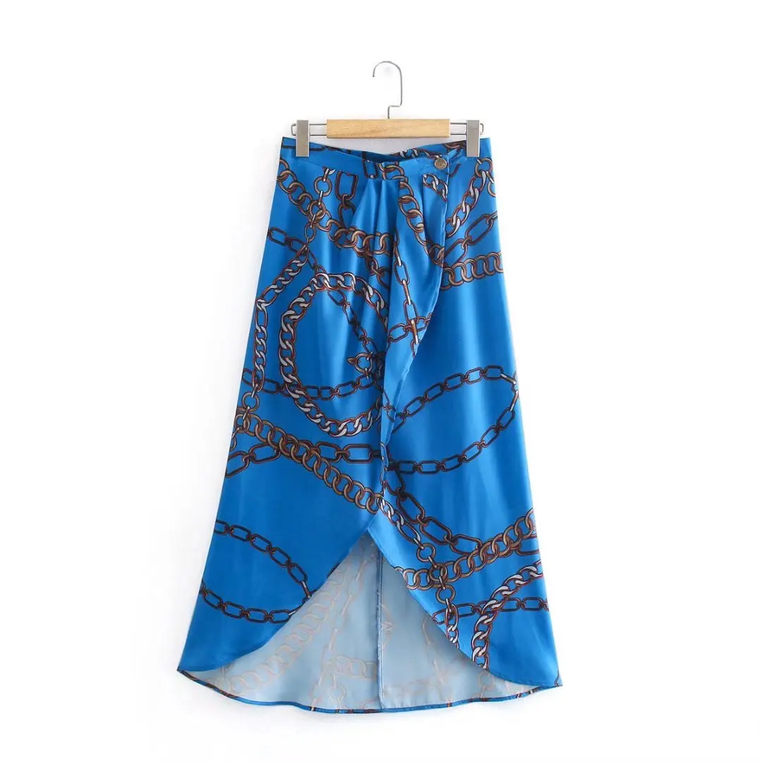 

Женская Асимметричная Юбка-миди с принтом, до середины икры