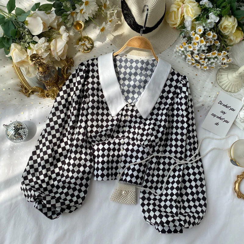 Элегантные внешние кнопки женская рубашка Весна Осень Женские однотонные