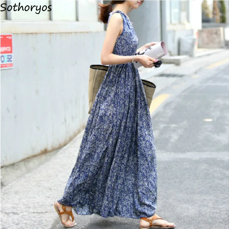 

Платье женское длинное без рукавов, элегантное милое дышащее праздничное тонкое мягкое драпированное платье в богемном стиле, свободные цв...