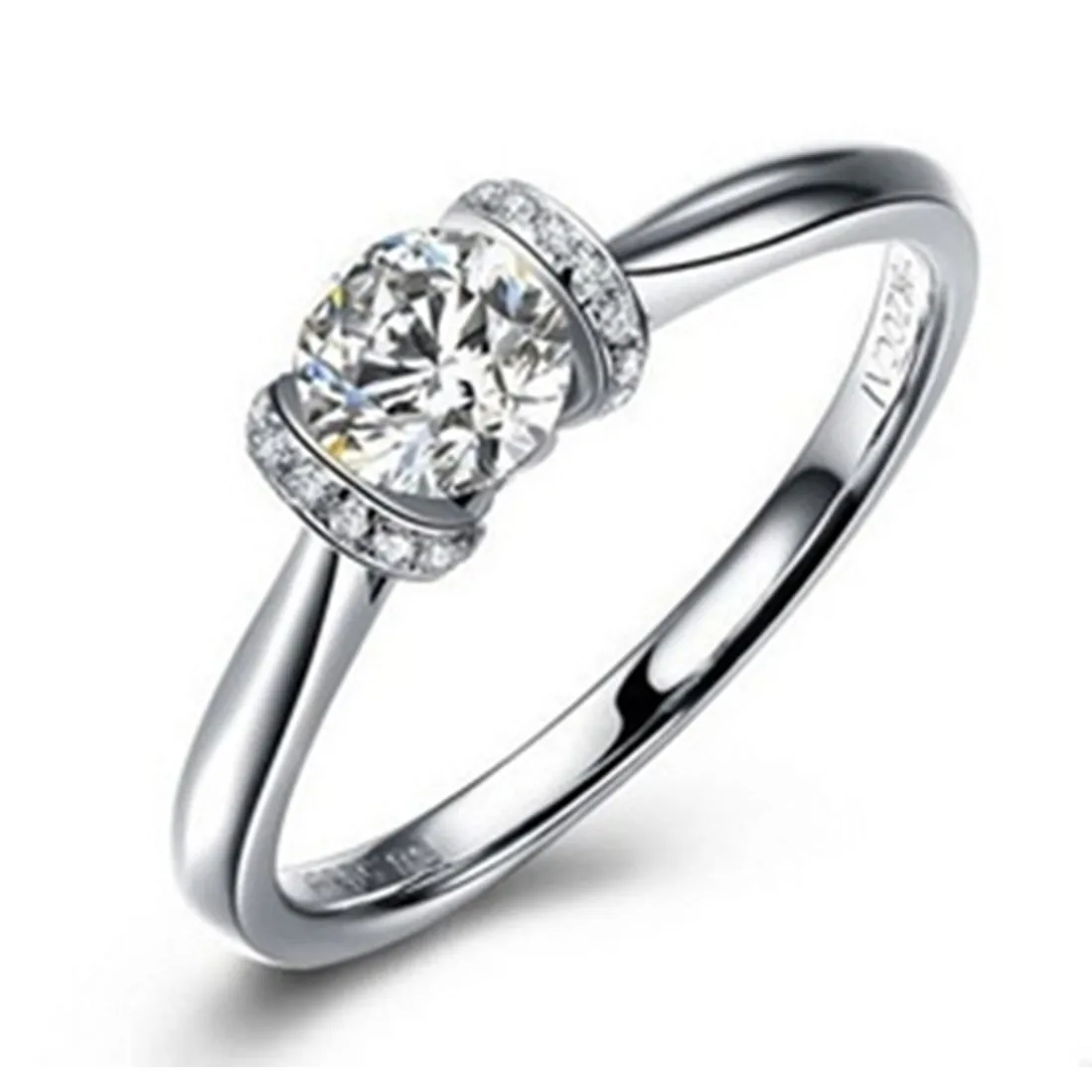 

1CT High Quality Marriage Ring Diamond Sterling Silver Engagement Top Brand Ring White Gold Plated Best Bridal Jewelry Star Ring