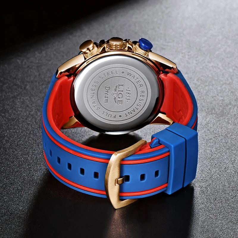 

Relogio Masculino LIGE Fashion Mens Watches Top Brand Luxury Silicone Sports Watch Men Quartz Date Clock Waterproof Wristwatches