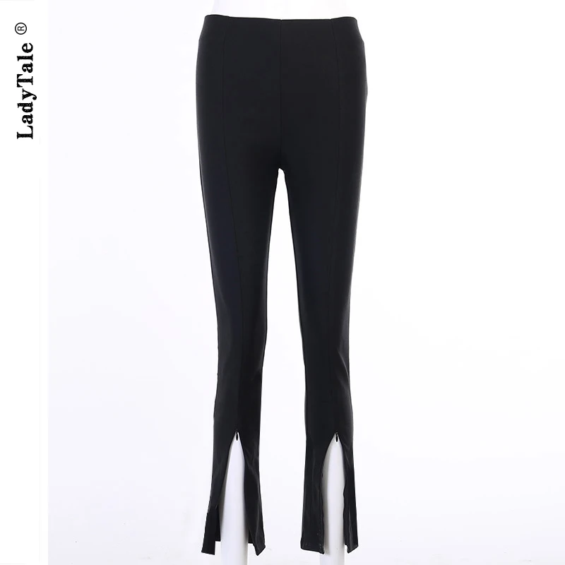 

New High Waist Flare Slit Harem Black Pants Women Streetwear Spring Autumn Office Lady Casual Trouser Solid Pencil Pants
