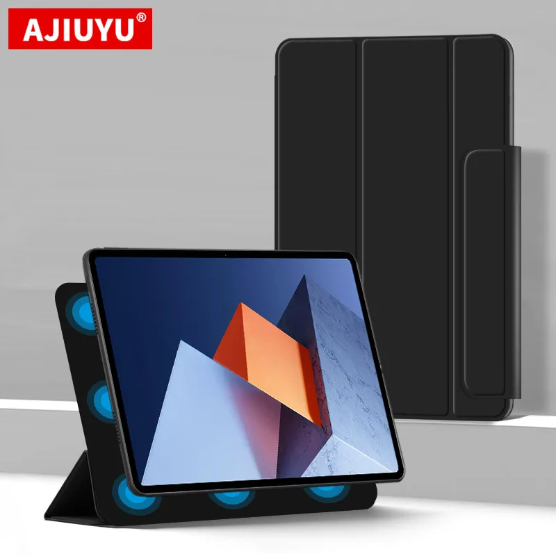 

AJIUYU Case For Huawei MateBook E 12.6 inch 2022 Tablet PC PU Smart Shell Stand Cover DRC-W58 Strong Magnetic Adsorption Cases